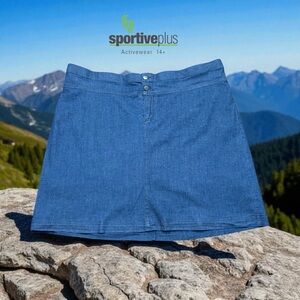 Sportive Plus, Plus Size Denim Skort, Size 2X, Blue
